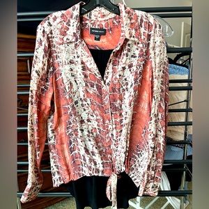 FifteenTwenty silk blouse with black cami insert